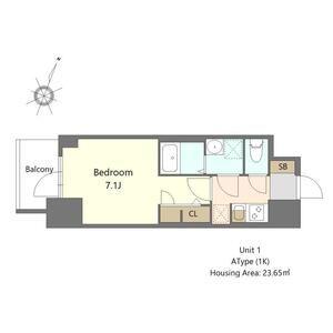 S-RESIDENCE阿波座BOUNCY(1K/2階)の間取り写真