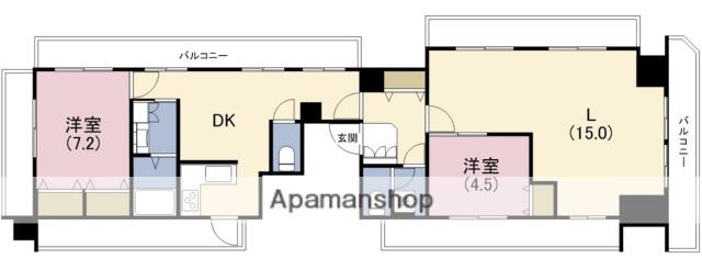 ロイヤル内本町(2LDK/12階)の間取り写真