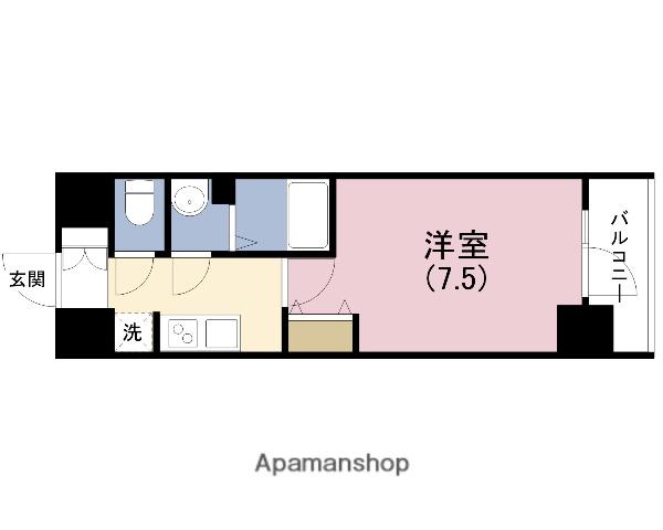 ソルテラスOSAKAJO EST(1K/3階)の間取り写真
