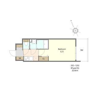 ALIVIS福島海老江(1K/7階)の間取り写真