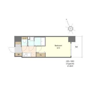 ALIVIS福島海老江(1K/6階)の間取り写真