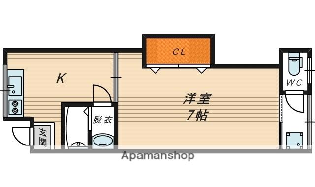 青山ヒルズB棟(1K/2階)の間取り写真