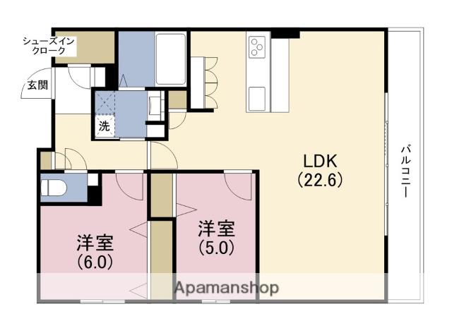 スプランディッド本町グラン(2LDK/17階)の間取り写真