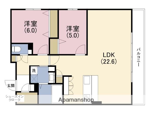 スプランディッド本町グラン(2LDK/18階)の間取り写真