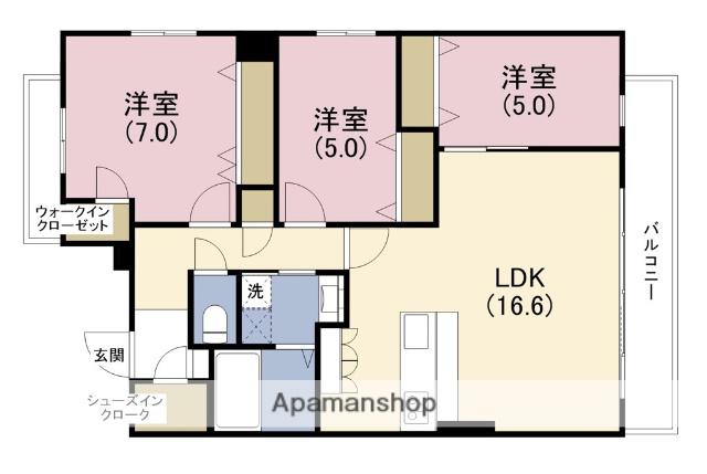 スプランディッド本町東DUE(3LDK/18階)の間取り写真