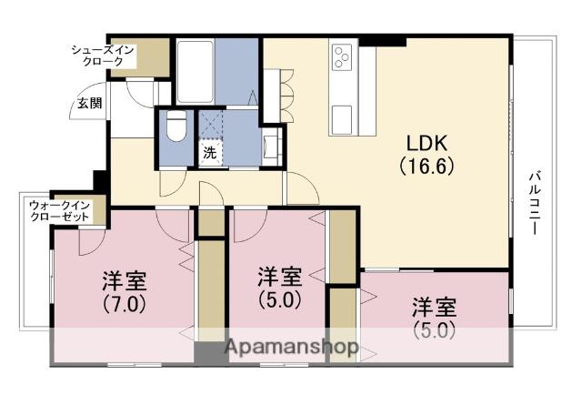 スプランディッド本町グラン(3LDK/18階)の間取り写真