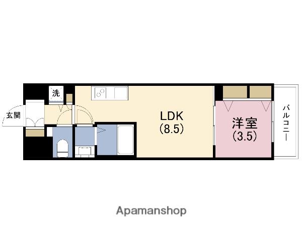 スプランディッド本町グラン(1LDK/9階)の間取り写真