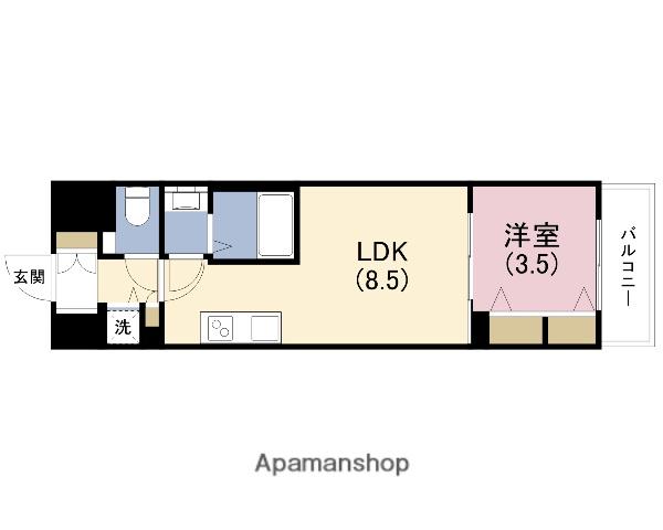スプランディッド本町グラン(1LDK/10階)の間取り写真