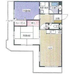 ルルド今米(2LDK/4階)の間取り写真