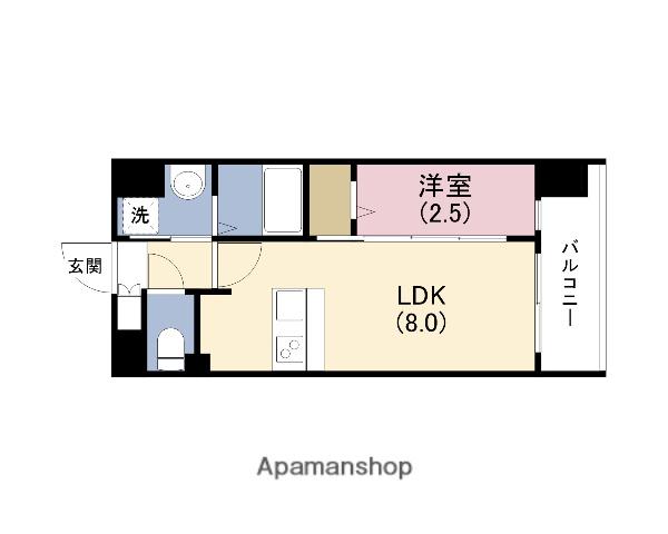 LUXE玉造南(1LDK/4階)の間取り写真
