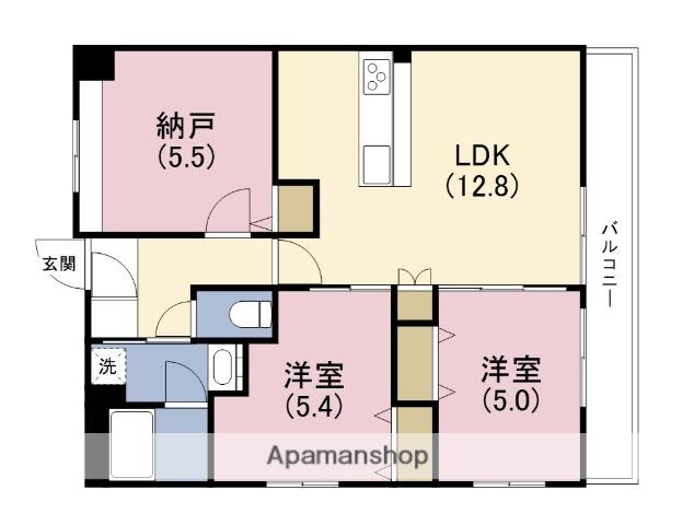 スプランディッド玉造DUE(2SLDK/4階)の間取り写真