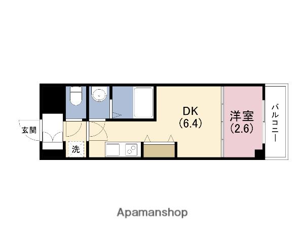セレニテ夕陽丘エクラ(1DK/13階)の間取り写真