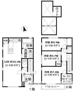 Ｋ’Ｓ　ＲＥＳＩＤＥＮＣＥ　ＳＨＩＮＰＯＩＮ(3LDK)の間取り写真