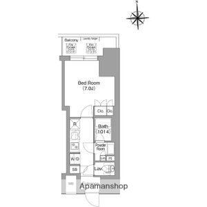 コンフォリア・リヴ博労町一丁目Q(1K/7階)の間取り写真