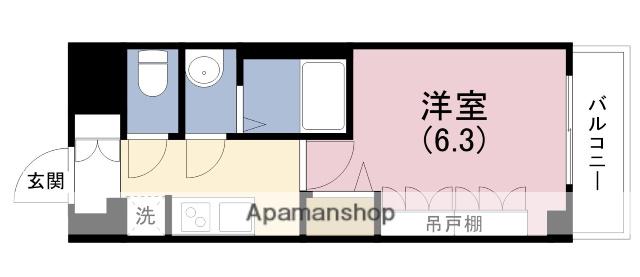 プレサンス天王寺ヴィヴァン(1K/2階)の間取り写真