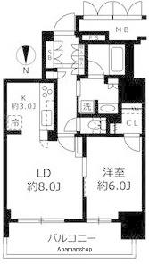 ブランズタワー・ウェリス心斎橋ノース(1LDK/14階)の間取り写真