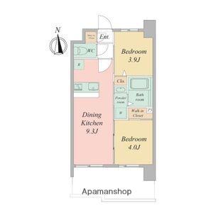 セレニテフラン谷町四丁目アリエ(2DK/5階)の間取り写真