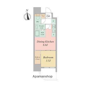 セレニテフラン谷町四丁目アリエ(1DK/12階)の間取り写真