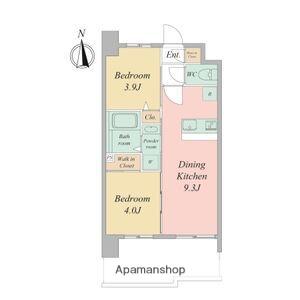 セレニテフラン谷町四丁目アリエ(2DK/12階)の間取り写真