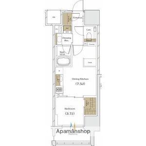 ザ・パークハビオ谷町六丁目クロス(1DK/10階)の間取り写真