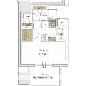 ザ・パークハビオ谷町六丁目クロス(ワンルーム/5階)の間取り写真
