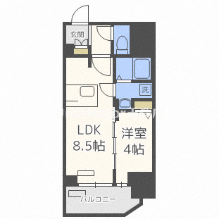 プレサンス北浜オリジン(1LDK/12階)の間取り写真