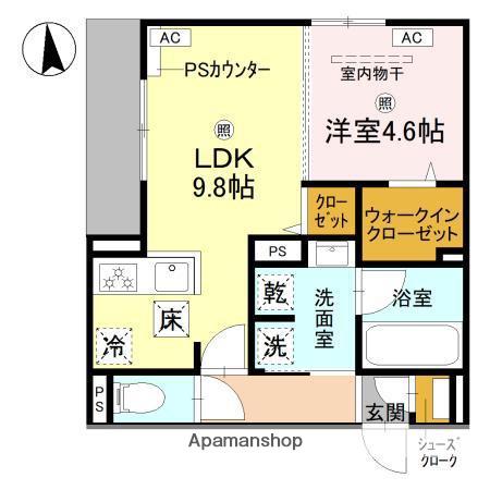 TORISIA緑橋(1LDK/2階)の間取り写真