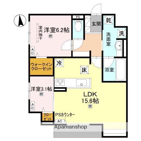 TORISIA緑橋(2LDK/1階)の間取り写真