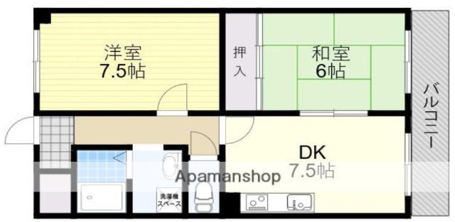 ラ・ビスタ城東(2DK/6階)の間取り写真