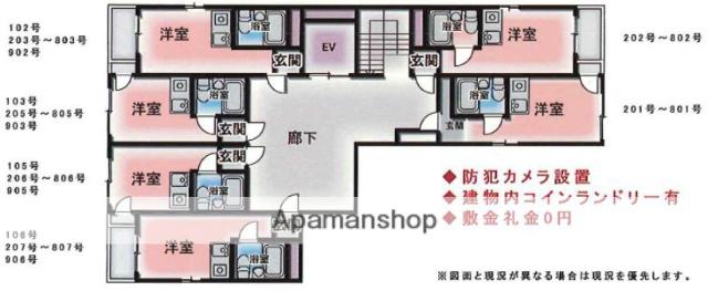 コンフォートマンション(ワンルーム/8階)の間取り写真