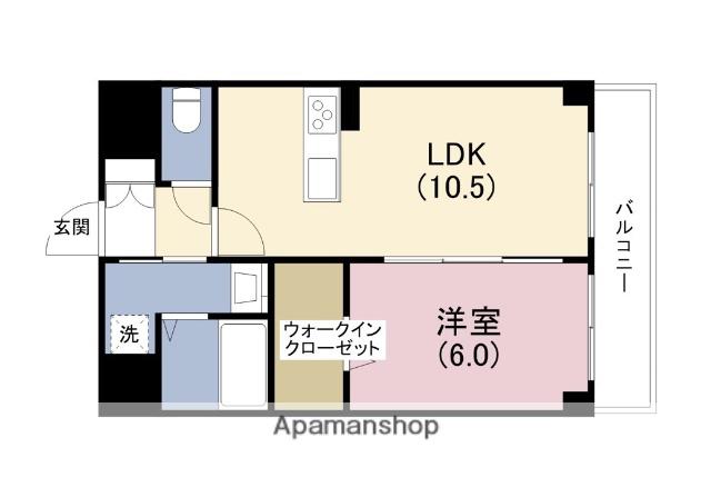 JOWA天王寺(1LDK/3階)の間取り写真