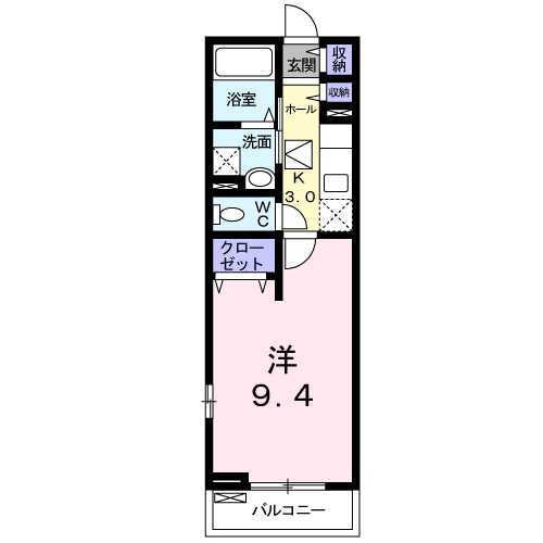 アバンツァート2(1K/1階)の間取り写真