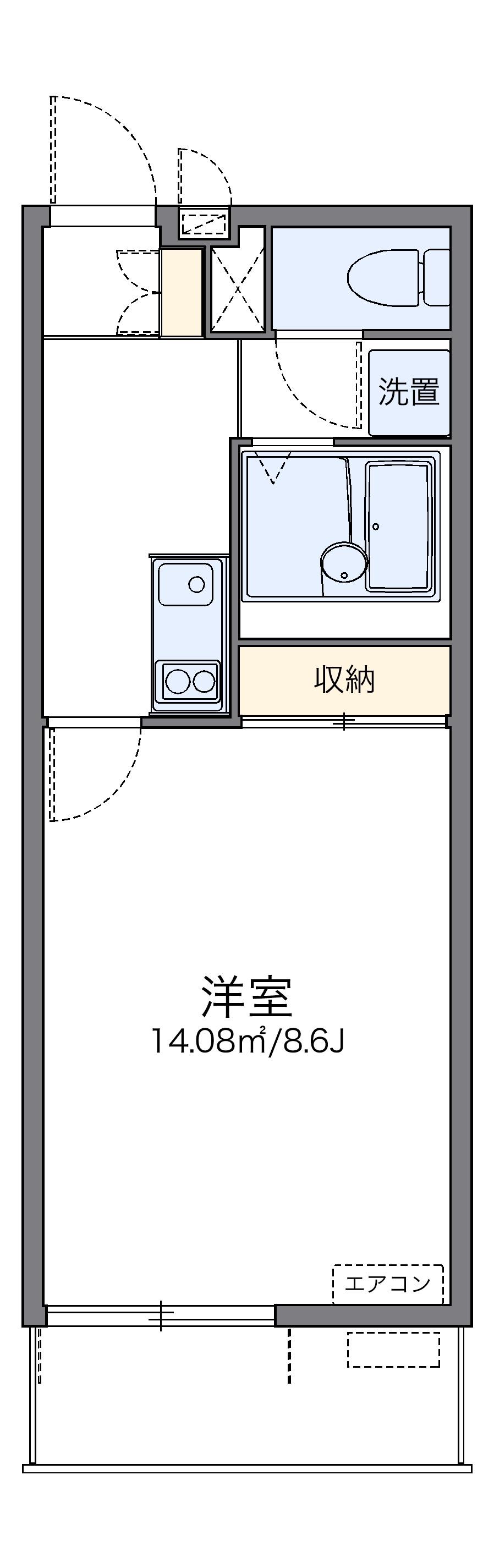 レオネクスト曙(1K/3階)の間取り写真