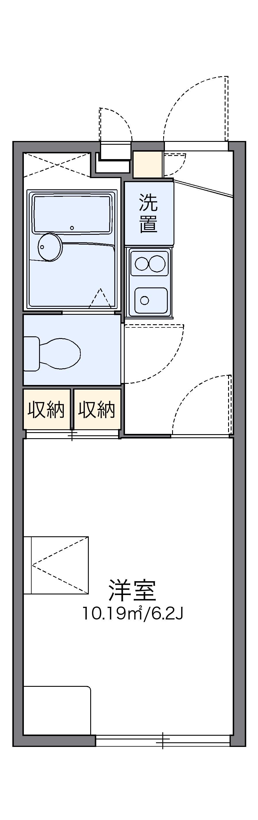 レオパレストウシヨウマエ(1K/1階)の間取り写真