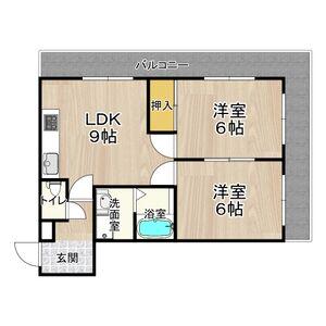 エステート野崎(2LDK/5階)の間取り写真