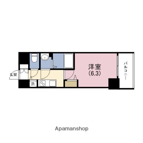 プレサンス大阪ゲートシティ(1K/7階)の間取り写真