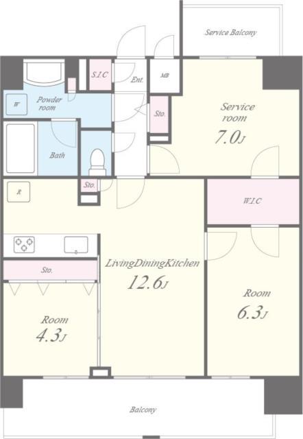 セイワパレス天王寺真田山(2SLDK/13階)の間取り写真