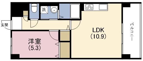 海老江サンライズ(1LDK/3階)の間取り写真