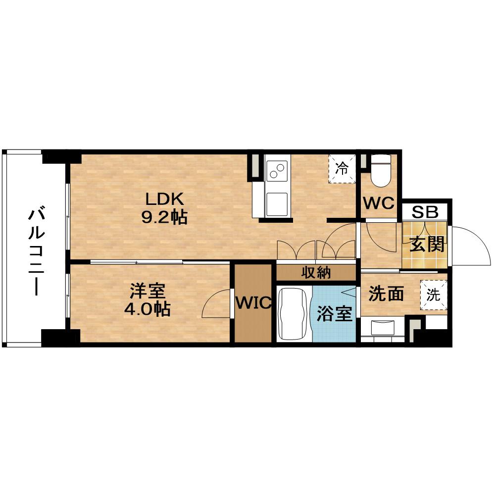 BPRレジデンス新梅田(1LDK/8階)の間取り写真