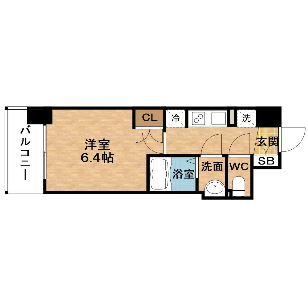 BPRレジデンス新梅田(1K/5階)の間取り写真