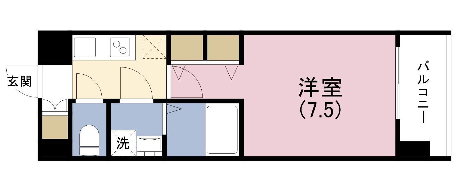 S-RESIDENCE福島GRANDE(1K/4階)の間取り写真