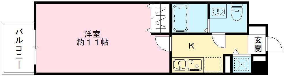 セレブコート梅田(1K/7階)の間取り写真