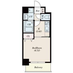 S-FORT福島LALUNA(1K/2階)の間取り写真