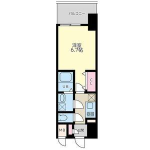 QUINTET NAMBA(1K/2階)の間取り写真