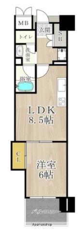 マスターズ・レジデンス道頓堀ⅠⅠ(1LDK/3階)の間取り写真