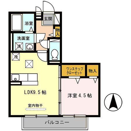 グレイスワン(1LDK/1階)の間取り写真