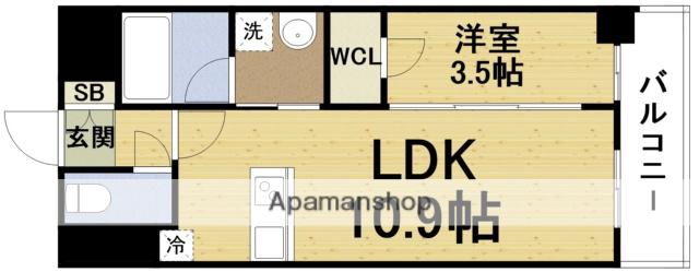 グランドファースト大阪福島(1LDK/4階)の間取り写真