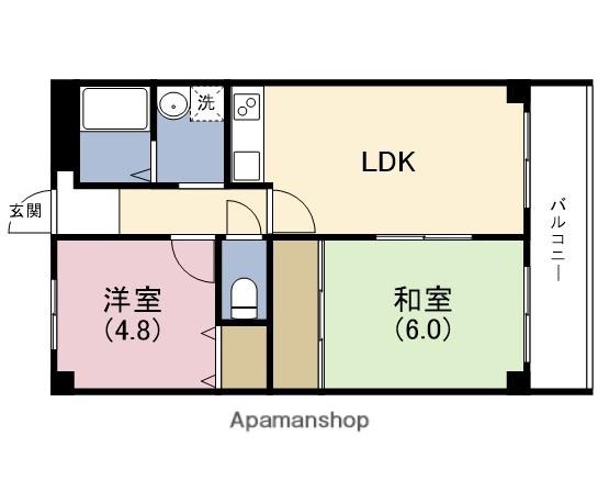 大拓ハイツ10(2LDK/2階)の間取り写真