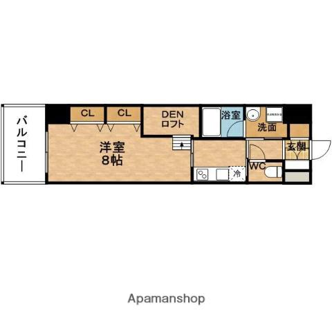 ARROW FIELDS 貮番館(1K/13階)の間取り写真