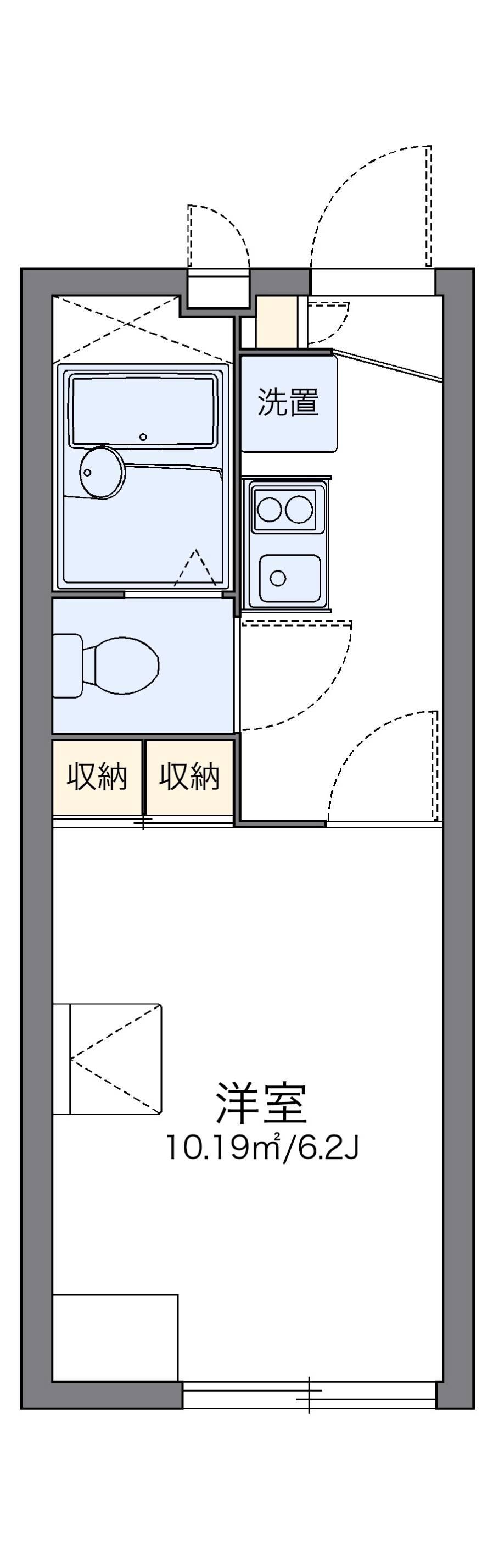 レオパレスユーアイ(1K/2階)の間取り写真